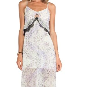 BCBG Ruffle Printed Maxi Dress